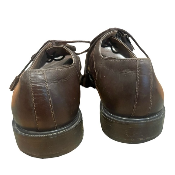 Giorgio Brutini Mens Shoes Square Toed Lace Embossing Size 10 Leather Brown - Picture 5 of 11